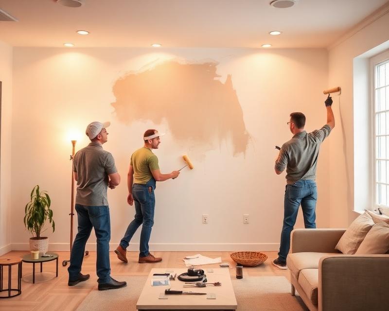 Painting team at work