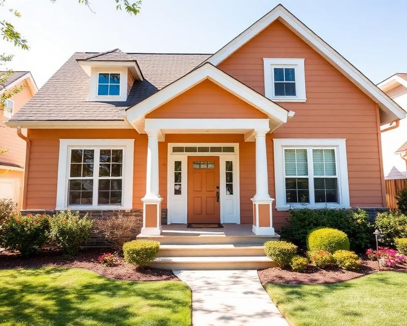 Freshly painted house exterior